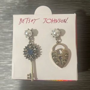 Betsey Johnson Lock and Key Earrings